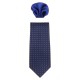 Cravata barbati cu batista bleumarin Gama CRVT-GM-0005-Bleumarin