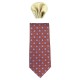 Cravata barbati cu batista maro auriu cu flori Gama CRVT-GM-0037-Maro-Auriu