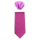 Cravata barbati cu batista pink Gama CRVT-GM-0034-Pink