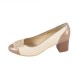 Pantofi piele naturala dama bej Deska toc mic 4G55-6F160Q-A2929Z-1-Beige-Camel