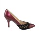 Pantofi piele naturala dama bordo negru Deska toc inalt 9G0779F-3F146B-A2500Z-Burgandy-Black