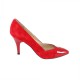 Pantofi piele intoarsa dama rosu Deska toc inalt 9G779F-3F122D-A2937Z-1-Red