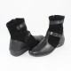 Ghete piele intoarsa dama negru Johnny shoes iarna 255-CamNero
