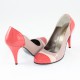 Pantofi piele naturala dama bej coral multicolor Nike Invest toc inalt M420-Or-Bej