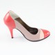 Pantofi piele naturala dama bej coral multicolor Nike Invest toc inalt M420-Or-Bej