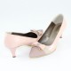 Pantofi piele naturala dama roz Nike Invest toc mediu M421-Bej-Pud-L