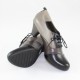 Pantofi piele naturala dama bej gri negru Nike Invest toc mediu M529-NGri