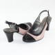 Pantofi piele naturala dama negru bej Nike Invest toc mediu S455-NegruBej