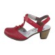 Pantofi piele naturala dama rosu Rieker toc mediu 40996-33-Red