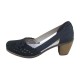 Pantofi piele naturala dama bleumarin Rieker toc mediu 40997-14-Blue