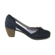 Pantofi piele naturala dama bleumarin Rieker toc mediu 40997-14-Blue