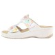 Saboti piele intoarsa dama bej multicolor Dr. Batz medicinali Imola-Beige-Mix