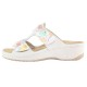 Saboti piele intoarsa dama bej multicolor Dr. Batz medicinali Imola-Beige-Mix