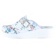 Saboti piele naturala dama alb multicolor Fratelli Babb medicinali D-06-Flower