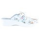 Saboti piele naturala dama alb multicolor Fratelli Babb medicinali D-06-Flower