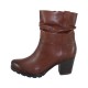 Ghete piele naturala dama maro Marco Tozzi iarna 2-25457-27-410-Cognac-Antic