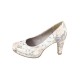 Pantofi dama bej s.Oliver toc mediu 5-22409-26-407-Beige-Flower