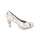 Pantofi dama bej s.Oliver toc mediu 5-22409-26-407-Beige-Flower