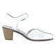 Pantofi piele naturala dama alb Rieker toc mediu 40989-80-Weiss