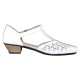 Pantofi piele naturala dama alb Rieker toc mic 58056-80-Weiss