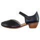 Pantofi piele naturala dama negru Rieker toc mic 43795-01-Black