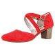 Pantofi piele naturala dama rosu Remonte toc mediu D0827-33-Red