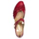Pantofi piele naturala dama rosu Rieker toc mic 43722-35-Red