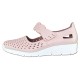 Pantofi piele naturala dama roz alb Rieker relax confort 537J7-31-Rosa