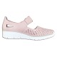 Pantofi piele naturala dama roz alb Rieker relax confort 537J7-31-Rosa