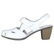Pantofi piele naturala dama alb Rieker toc mediu 40974-80-White