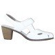 Pantofi piele naturala dama alb Rieker toc mediu 40974-80-White