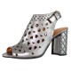 Sandale piele naturala dama argintiu Dogati shoes toc inalt 672-578-Argintiu