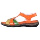 Sandale piele naturala dama portocaliu galben verde Elvis 47733-Arancio