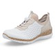 Pantofi dama alb bej roz Rieker relax confort N4286-80-Alb-Bej-Roz