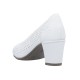 Pantofi dama alb Rieker toc mediu 41057-80-Alb