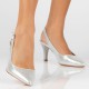 Pantofi dama argintiu Filippo toc mediu DP4499-23-SI-Argintiu