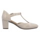 Pantofi dama bej Rieker toc mediu 41087-60-Bej