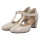 Pantofi dama bej Rieker toc mediu 41087-60-Bej