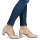 Pantofi dama bej Rieker toc mediu 41087-60-Bej