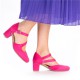 Pantofi dama fuchsia Rieker toc mediu 41080-31-Fuchsia