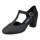 Pantofi dama negru Rieker toc mediu 41087-00-Negru