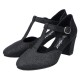 Pantofi dama negru Rieker toc mediu 41087-00-Negru