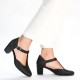 Pantofi dama negru Rieker toc mediu 41087-00-Negru