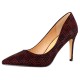 Pantofi dama rosu Azarey toc mediu 459D720-Rojo