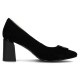 Pantofi piele intoarsa dama negru Filippo toc mediu DP6176-24-BK-SU-Negru