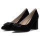 Pantofi piele intoarsa dama negru Filippo toc mediu DP6176-24-BK-SU-Negru
