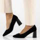Pantofi piele intoarsa dama negru Filippo toc mediu DP6176-24-BK-SU-Negru