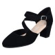 Pantofi piele intoarsa dama negru Rieker toc mediu 41080-00-Negru