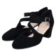 Pantofi piele intoarsa dama negru Rieker toc mediu 41080-00-Negru