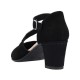 Pantofi piele intoarsa dama negru Rieker toc mediu 41080-00-Negru